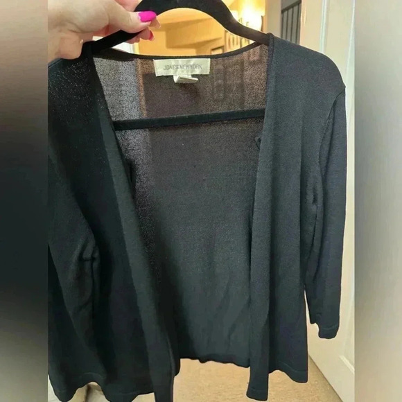 VINTAGE Jones New York Zip Up Sweater 80’s 90’s Work Wear Date Night Jackie O - Picture 5 of 11